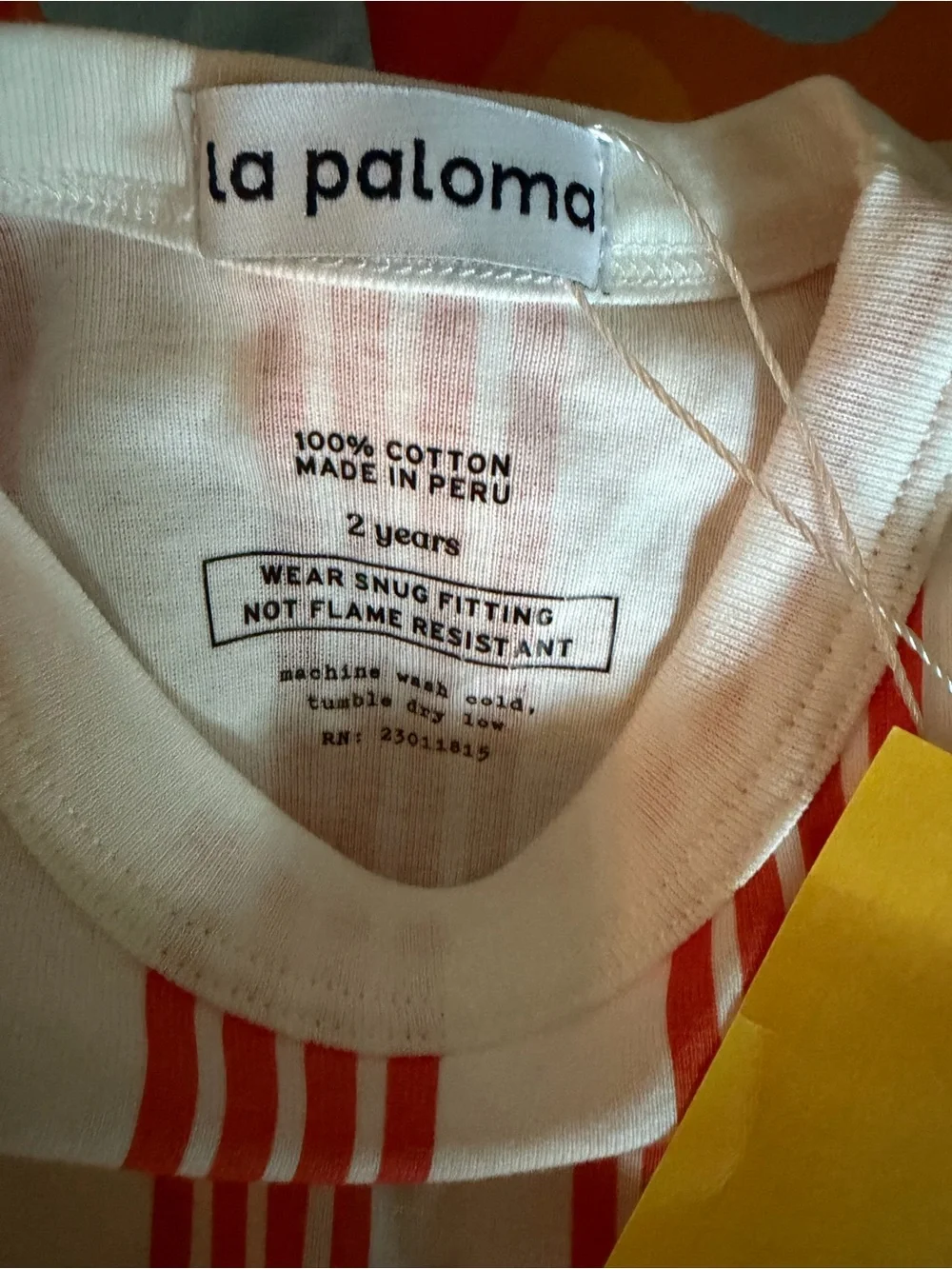 Set of two La Paloma lightweight Peruvian cotton pajamas size 2 unisex NWT